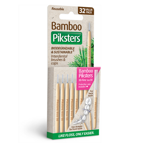 Bamboo Piksters Interdental 32 Pack Sizes 00-5